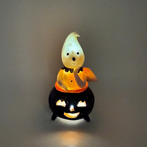 Johanna Parker Transpac Mini Ghost In Cauldron LED Light Up Halloween Decor NEW - Picture 6 of 6
